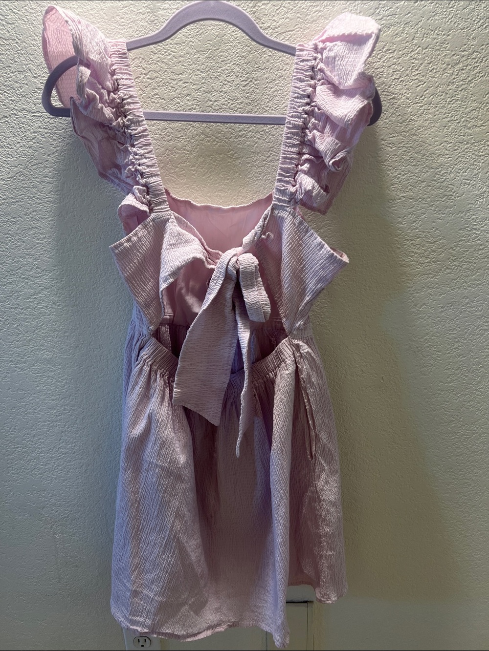 Pink Ruffle Strap Summer Dress - Picture 3 of 4